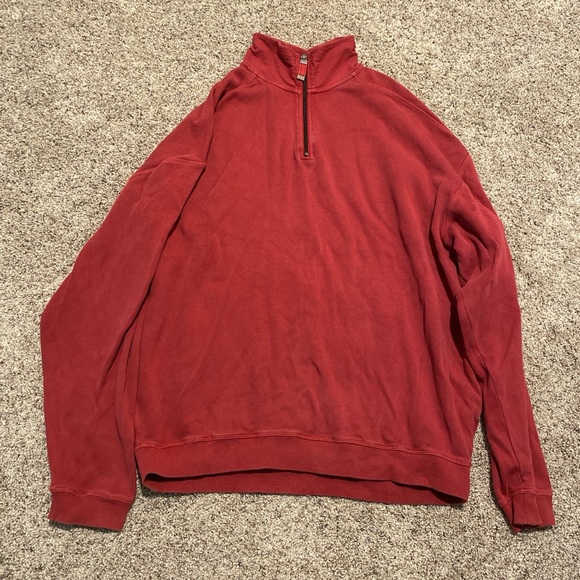 Kirkland Signature Men's Zip-Up Red Sweater - Picture 1 of 2